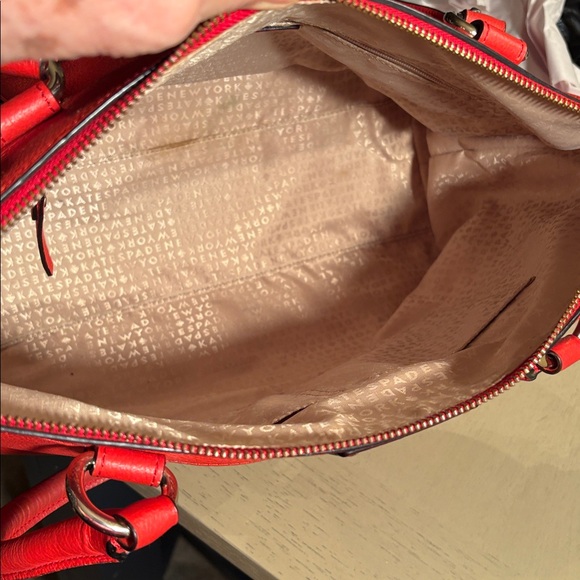 kate spade Orange Leather Shoulder Bag with Gold Logo Plate - Picture 8 of 8